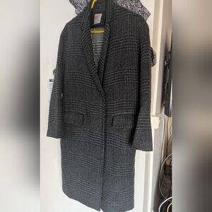 8 Seconds Charcoal Gray Textured Trench Coat with Structured Shoulders